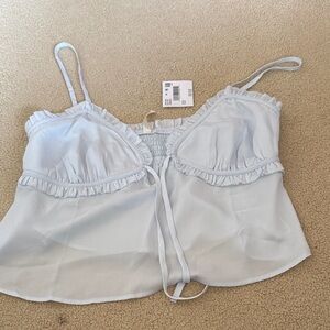 American Eagle Outfitters Light Blue Crop Top